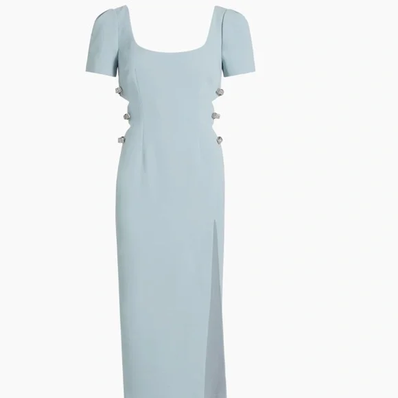 NWT self-portrait crystal embellished cutout crepe midi dress